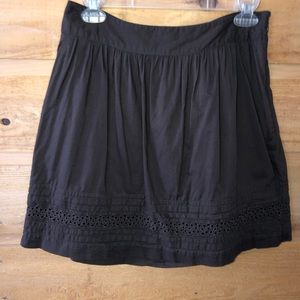Brown skirt The Loft size 0P petite 100% cotton lined slip goth boho whimsical